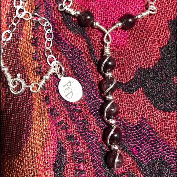 Genuine Garnet Y 925 Sterling Silver Neck - Picture 3 of 7